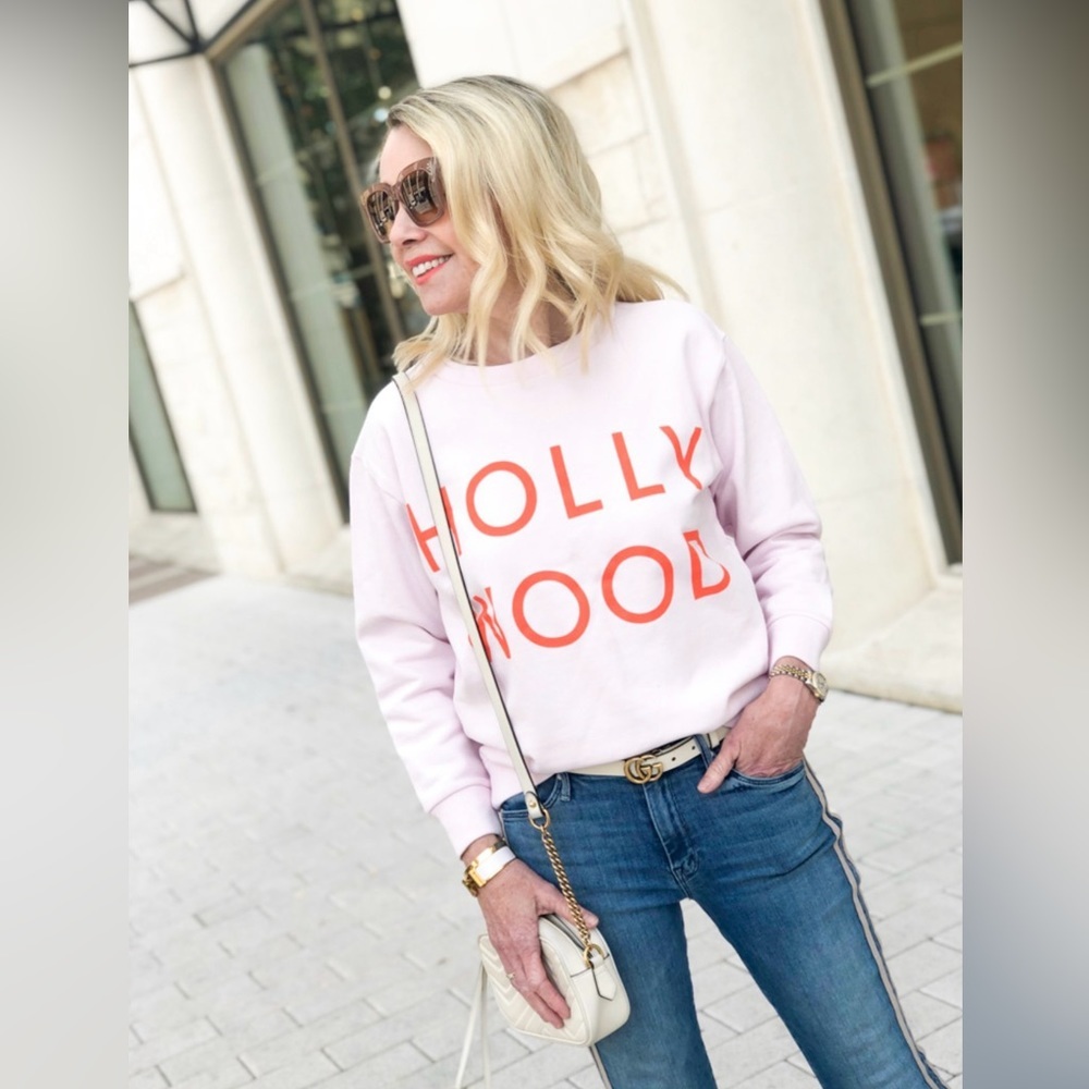 J Crew Women’s Sweatshirt Light Pink “Hollywood” Size M. Great Condition.